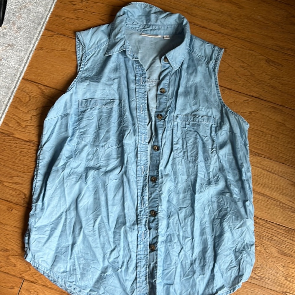Chambray collared tank